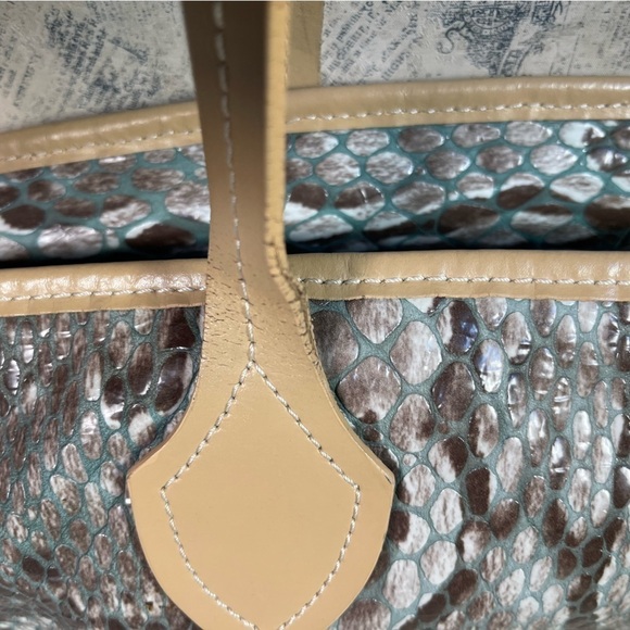 Roberta Gandolfi Leather Python Print Laced Sides tote bag - Picture 14 of 15